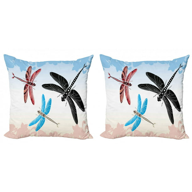 18x18 Wildlife Animal Dragonfly Insect Gift Girls Gift Pretty Animal Beautiful Insect Colorful Dragonfly Throw Pillow Multicolor 